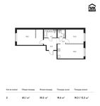 Планировка 2-комнатной квартиры, 65,1 м2