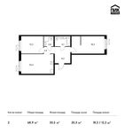 Планировка 2-комнатной квартиры, 68,9 м2