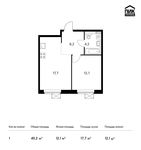Планировка 1-комнатной квартиры, 40,2 м2