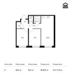 Планировка 2-комнатной квартиры, 60,4 м2