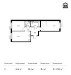 Планировка 2-комнатной квартиры, 65,4 м2