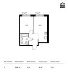 Планировка 1-комнатной квартиры, 36,6 м2