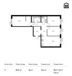 Планировка 3-комнатной квартиры, 85,8 м2