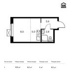 Планировка квартиры студии, 19,9 м2