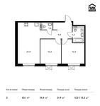 Планировка 2-комнатной квартиры, 62,1 м2