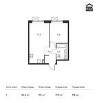 Планировка 1-комнатной квартиры, 36,4 м2