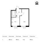 Планировка 1-комнатной квартиры, 40,3 м2