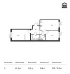 Планировка 2-комнатной квартиры, 67,4 м2