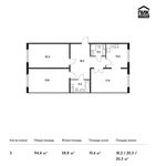 Планировка 3-комнатной квартиры, 94,4 м2
