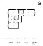 Планировка 3-комнатной квартиры, 86,6 м2