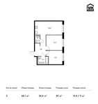 Планировка 2-комнатной квартиры, 60,1 м2