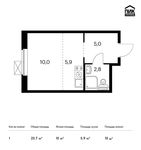 Планировка квартиры студии, 23,7 м2