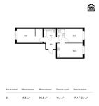 Планировка 2-комнатной квартиры, 65,5 м2
