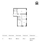 Планировка 3-комнатной квартиры, 92,1 м2