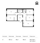 Планировка 4-комнатной квартиры, 107,1 м2