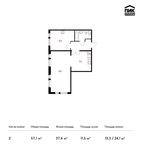 Планировка 2-комнатной квартиры, 57,1 м2