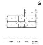 Планировка 4-комнатной квартиры, 105,8 м2