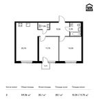 Планировка 2-комнатной квартиры, 59,36 м2