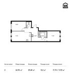 Планировка 2-комнатной квартиры, 62,95 м2