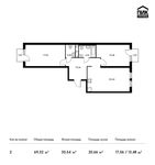 Планировка 2-комнатной квартиры, 69,32 м2