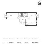 Планировка 2-комнатной квартиры, 65,86 м2