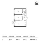 Планировка 2-комнатной квартиры, 60,1 м2