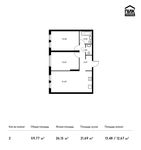 Планировка 2-комнатной квартиры, 59,77 м2