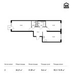 Планировка 2-комнатной квартиры, 65,21 м2