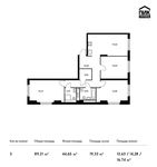 Планировка 3-комнатной квартиры, 89,31 м2