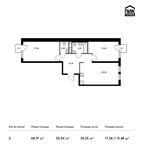 Планировка 2-комнатной квартиры, 68,91 м2