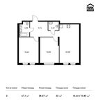 Планировка 2-комнатной квартиры, 67,1 м2