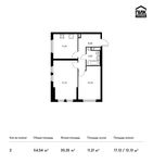 Планировка 2-комнатной квартиры, 54,04 м2