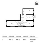 Планировка 3-комнатной квартиры, 90,05 м2