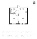 Планировка 1-комнатной квартиры, 38,75 м2