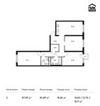 Планировка 3-комнатной квартиры, 87,05 м2