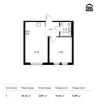 Планировка 1-комнатной квартиры, 40,42 м2