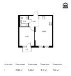 Планировка 1-комнатной квартиры, 39,24 м2