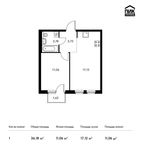 Планировка 1-комнатной квартиры, 36,18 м2