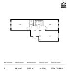 Планировка 2-комнатной квартиры, 68,99 м2