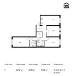 Планировка 3-комнатной квартиры, 86,72 м2