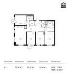 Планировка 4-комнатной квартиры, 113,81 м2