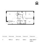 Планировка 3-комнатной квартиры, 90,75 м2