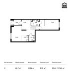 Планировка 2-комнатной квартиры, 65,7 м2