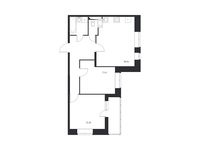 Планировка 2-комнатной квартиры, 61,8 м2