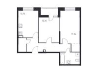 Планировка 2-комнатной квартиры, 61,3 м2