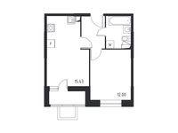 Планировка квартиры студии, 37,5 м2