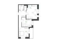 Планировка 2-комнатной квартиры, 62,58 м2