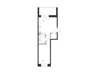 Планировка 1-комнатной квартиры, 45,5 м2