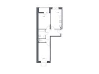Планировка 2-комнатной квартиры, 57,5 м2