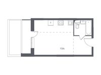 Планировка квартиры студии, 27,52 м2